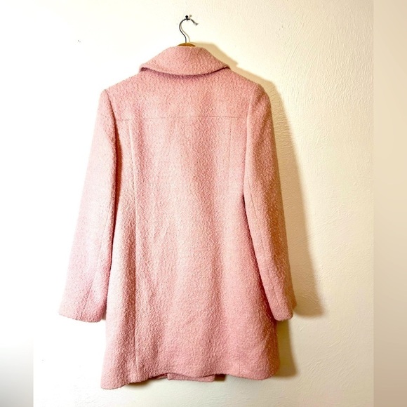 Fleurette Baby Pink Wool Blend Double Breasted Pea Coat Fully Lined Size 10 - Picture 2 of 12